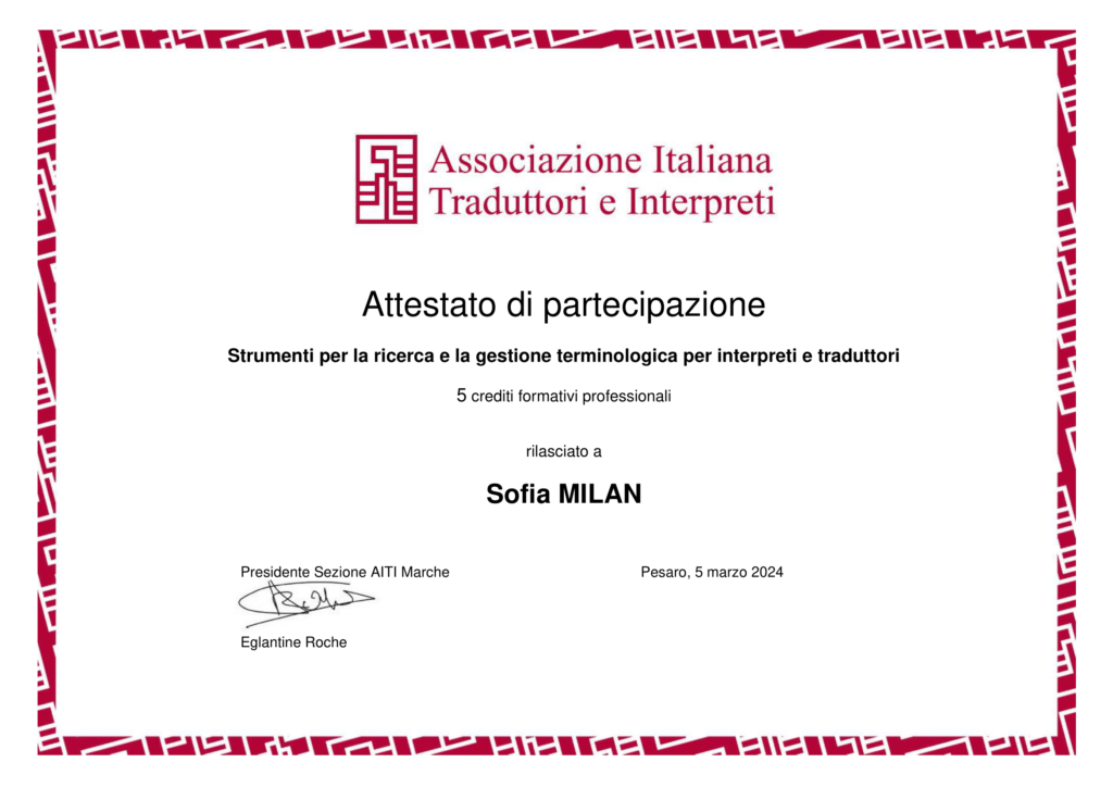 Corso gestione terminologica AITI